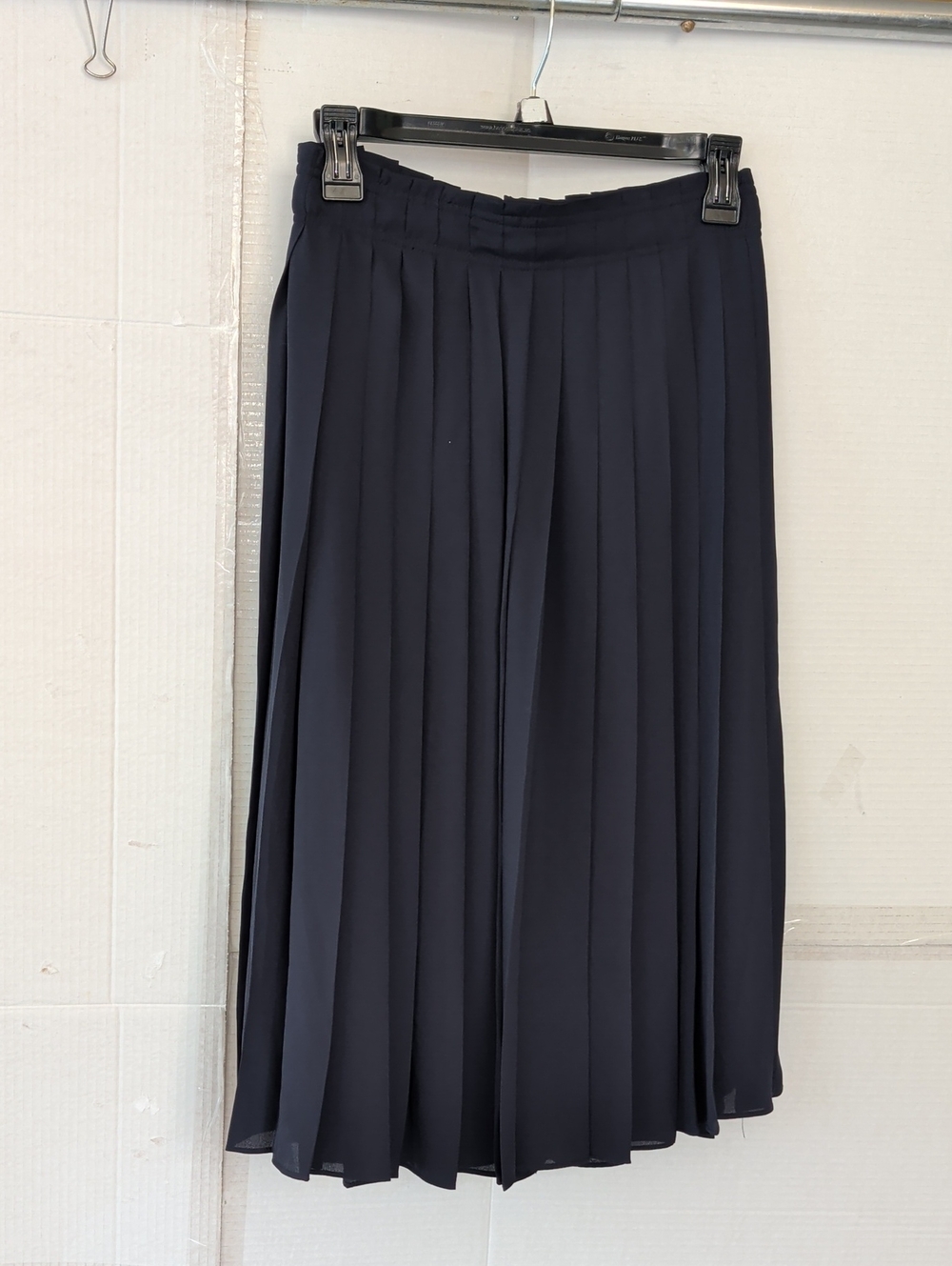 J. Crew Navy Pleated Midi Pleated  Skirt SZ 0 Formal Church Chic Office Flowy